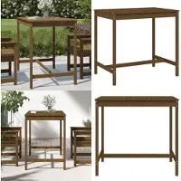 vidaXL Table de jardin brun miel 121x82,5x110 cm Pin massif - Table de jardin - Tables de jardin - Table d'extérieur - Table de terrasse
