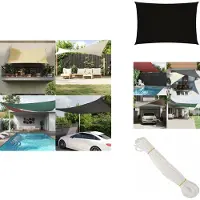 vidaXL Voile d'ombrage Oxford Rectangulaire 3x5 m Noir - Parasols & Protection solaire