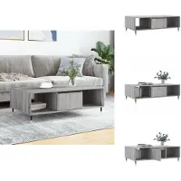 vidaXL Table basse Gris Sonoma 104x60x35 cm Bois composite - Tables basses
