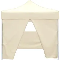 The Living Store Tente pliante 4 parois 3 x 3 m Blanc crème