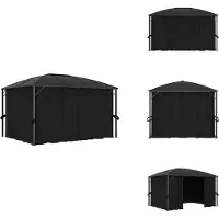 vidaXL Pavillon avec rideaux 400 x 300 x 265 cm Anthracite - Pavillons & Tentes de réception