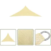The Living Store Voile d'ombrage HDPE Triangulaire 3,6x3,6x3,6 m Beige