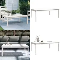 vidaXL Table de jardin blanche 121x82,5x45 cm Pin massif - Table de jardin - Tables de jardin - Table de terrasse - Table d'extérieur
