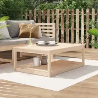 The Living Store Table de jardin 121x82,5x45 cm pin massif