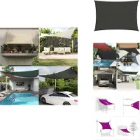 vidaXL Voile d'ombrage 160 g/m² anthracite 6x7 m HDPE - Parasols et protections solaires