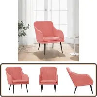 The Living Store fauteuil rose 63x76x80 cm velours