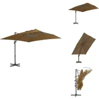 vidaXL Parasol ampli avec mât en aluminium Taupe 300 x 300 cm - Parasols & Protection solaire