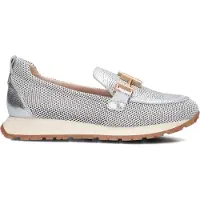 Hispanitas pour femme. HV253919 Baskets Kansas blanc (35), Cuir, Argenté, Plat, 1 à 3 cm, Aucun, Casuel
