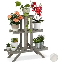 Relaxdays Escalier pour fleurs 3 niveaux