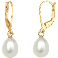 Elli Boucles d'oreilles or / blanc perle