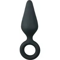 EasyToys - plug anal à anneau - taille moyenne - silicone noir