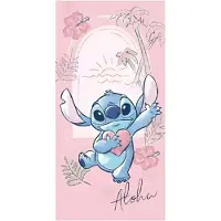 Aymax Lilo & Stitch -Stitch Rose -Serviette De Plage 100% Polyester 70x140c