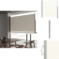 vidaXL Marquise latérale extensible 140x300 cm Crème - Parasols & Protection solaire