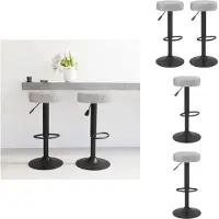vidaXL Tabouret de bar 2 pcs velours gris - Tabouret de bar