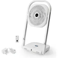 Macom Slimmy Ventilateur pliant blanc à faible encombrement 9 vitesses silencieux avec télécommande