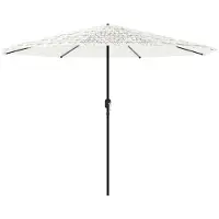 vidaXL Parasol avec mât en acier blanc 388x388x248 cm