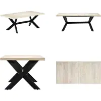 vidaXL Table de salle à manger Blanc 200×100×75 cm Bois massif Mango - Table de salle à manger - Tables de salle à manger