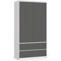 Akord Armoire Blanc/Gris Graphite 90X51X180