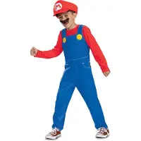 Disguise Super Mario Elevated Fancy Dress Costume Bleu 4-6 Years Enfants