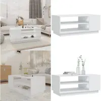 vidaXL Table basse blanche 102x55x43 cm Bois composite - Table basse - Tables basses - Table de salon - Table basse