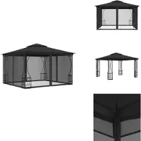 vidaXL Pavillon avec filet 300x300x265 cm Anthracite - Pavillons & Tentes de réception