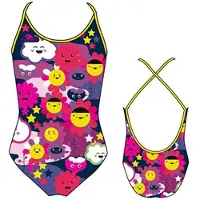 Turbo Happy Flowers Thin Strap Swimsuit Multicolore 3-4 Years Fille