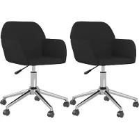 vidaXL Chaise de salle à manger 2 pcs. Pivotant Tissu noir
