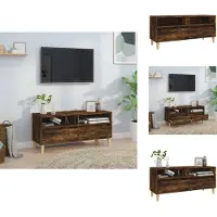 vidaXL Armoire TV chêne fumé 100x34,5x44,5 cm Bois composite - Meuble TV