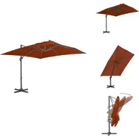 vidaXL Parapluie avec mât en aluminium Terracota-Rouge 300x300 cm - Parasols & Protection solaire