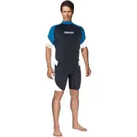 Mares Rash Guard Loose Fit Short Sleeve Rash Guard Bleu,Noir S Homme