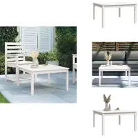vidaXL Table de jardin blanche 82,5x82,5x45 cm Pin massif - Tables de jardin