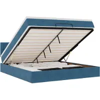 vidaXL Lit ottoman avec matelas bleu foncé 160x200 cm velours