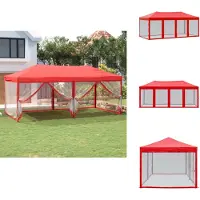 vidaXL Tente de réception pliante avec parois latérales rouge 3x6 m - Pavillons & Tentes de réception