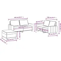 vidaXL Ensemble de canapés 3 pièces avec coussins Tissu gris foncé