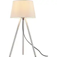 Braytron Lampe d'appoint à 3 pieds 48 cm Douille E27 Moderne avec abat-jour Salon Lampadaire blanc