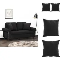 vidaXL Coussins décoratifs lot de 2 Noir 40x40 cm Velours