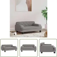 The Living Store lit pour chien gris 70x45x30 cm simili cuir