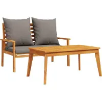 The Living Store Ensemble de canapés de jardin avec coussins en bois massif d'acacia
