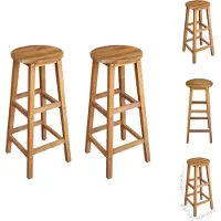 vidaXL Tabouret de bar 2 pcs. Acacia massif - Chaises de jardin