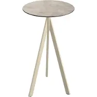 Essentials Table de bar Infinity Tripod avec structure couleur sable et plateau en stratifié haute pression Moonstone Ø70 cm, 1 pièce