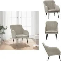 vidaXL Fauteuil gris clair 63x76x80 cm Velours - Fauteuil