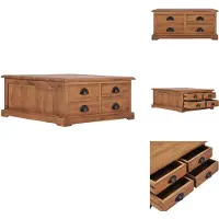 vidaXL Table basse 68 x 68 x 30 cm Teck massif - Tables basses