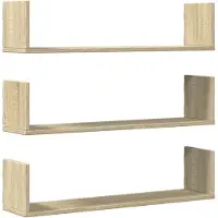 vidaXL Étagères murales 3 pcs chêne artisanal bois d'ingénierie