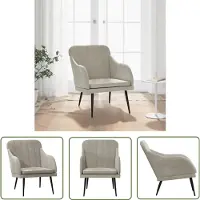 The Living Store fauteuil gris clair 63x76x80 cm velours