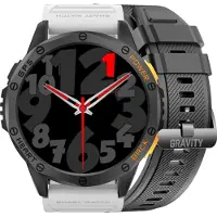 Gravity GPS GT24-2 Montre intelligente pour hommes -bracelet en silicone noir + bracelet en silicone blanc