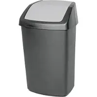 Curver Poubelle 'Swing Bin, Poubelle, Gris, Noir