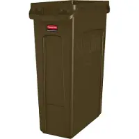 Rubbermaid Poubelle Slim Jim, 87 L, brun