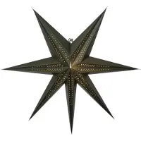 Star Trading Grande étoile en papier, pointillée en vert foncé, avec des plis décoratifs et des motifs ajourés, à 7 branches, diamètre 60 cm