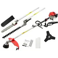 GEKO Débroussailleuse essence 4 en 1 et cisaille multifonctions + accessoires