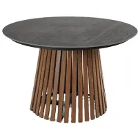Ebuy24 Max table de jardin Ø115cm teck, gris.